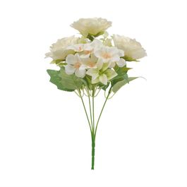 Buque Rosa E Hortênsia X5 31cm - Creme