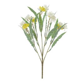 Buque Flores 42cm - Branco / Amarelo