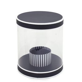 Caixa Redonda Listras Preto