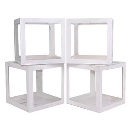 Caixa Quadrada Com Visor Liso Branco