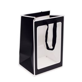 Sacola Retangular C/Visor Liso Preto