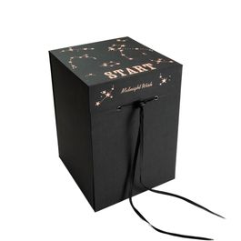 Caixa Quadrada Com Visor Liso Preto
