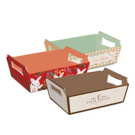 Cesta De Cartão Pascoa Sortido Colorido