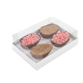 Caixa Degustação Para Mini Ovos Liso Branco