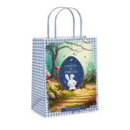Sacola De Papel Contos De Páscoa Azul