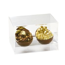 Caixa Acrílico Para 2 Meio Ovo Elegance Incolor