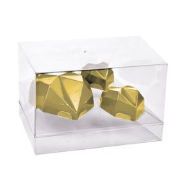 Caixa Acrílico Para 1 Coração E 2 Trufas De Coração Elegance Incolor