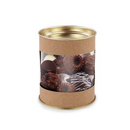 Lata Para Doces Com Visor Kraft Pardo