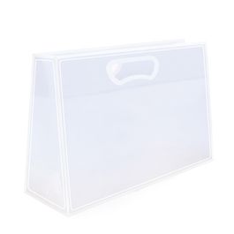 Sacola PP Horizontal Alça Plana Fosca Incolor e Branco