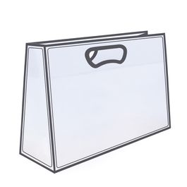 Sacola PP Horizontal Alça Plana Fosca Incolor e Preto