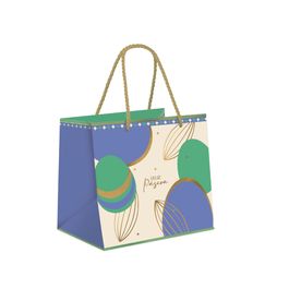 Sacola Premium Para Um Meio Ovo Duo Azul E Verde