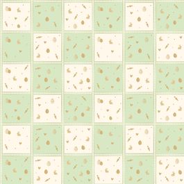 Folha Páscoa Perol Quinn Verde / Ouro / Marfim