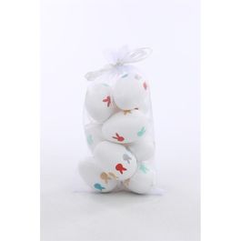 Ovo Decorativo Saco Org Galinha Sortido Cor Laranja/Branco Jogo Com 9 Peças (Mini Ovos)