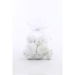 Ovo Decorativo Saco Org Galinha Sortido Cor Branco/Ouro Jogo Com 9 Peças (Mini Ovos)