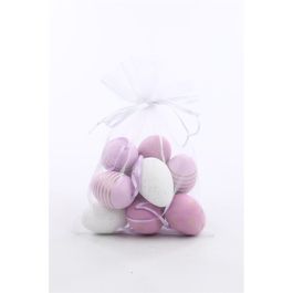 Ovo Decorativo Saco Org Galinha Sortido Cor Lilás Jogo Com 9 Peças (Mini Ovos)