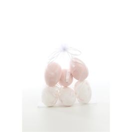 Enfeite De Pendurar Saco Ovos Pata Sortido (G) Rosa Jogo Com 6 Unidades (Mini Ovos)