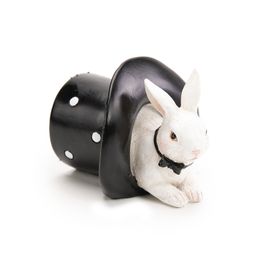 Coelho Dec Resina Em Cartola Pto/Branco (Black Label)