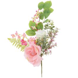 Galho Flores E Folhas Branco/Verde(Fondant) Com 1 Un