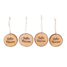 Enfeite P/Pendurar Feliz Pascoa Mrr (Fun) Jg Com 4 Peças