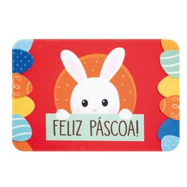 Tapete Coelho Feliz Pascoa Branco/Vrm (Tapetes E Kits) Com 1 Un