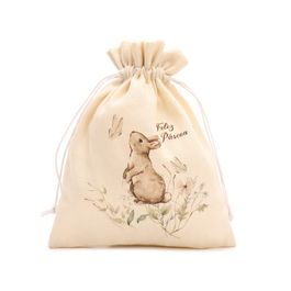 Bolsinha Com Desenho De Coelho Creme (Bolsinhas)