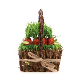 Cesta Decorativa Com Cenoura Verde / Laranja / Marrom (Rustic)