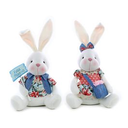 Coelhos Decorativos Sortidos Sentados Com Estampa Floral Colorido (Summertime)