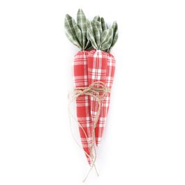 Maço Com 3 Cenouras De Tecido Xadrez Laranja / Verde (Cenouras)