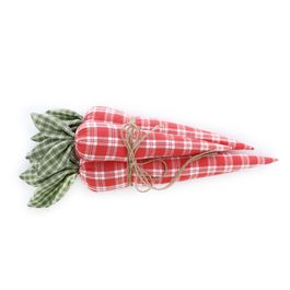 Maço Com 3 Cenouras De Tecido Xadrez Laranja / Verde (Cenouras)