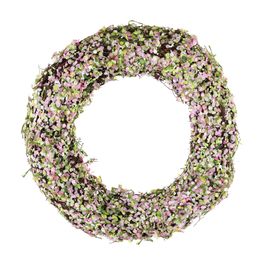 Guirlanda Rústica Com Folhas Cor Marrom/Verde/Rosa (Rustic)