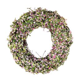 Guirlanda Rústica Com Folhas Cor Marrom/Verde/Rosa (Rustic)