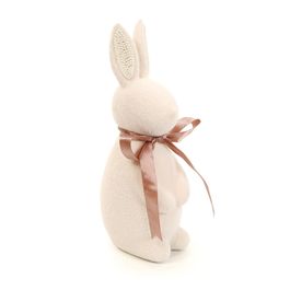 Coelho Decorativo Flocado Com Perolas Cor Nude (Breeze)