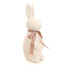 Coelho Decorativo Flocado Com Perolas Cor Nude (Breeze)