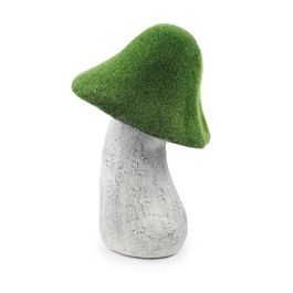 Cogumelo Decorativo Com Grama Cor Branco/Verde (Mesh)