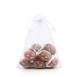 Ovo Decorativo Saco Org Codorna Sortido Cor Chocolate Jogo Com 9 Peças (Mini Ovos)