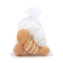 Ovo Decorativo Saco Org Codorna Sortido Cor Rosa/Ouro Jogo Com 9 Peças (Mini Ovos)