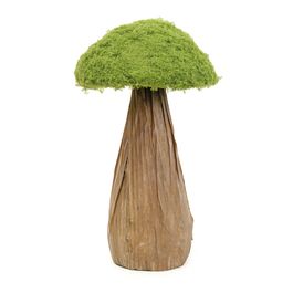 Cogumelo Decorativo Com Grama Cor Verde/Marrom (Rustic)