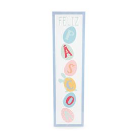 Quadro Decorativo Feliz Páscoa Ovos Colorido (Quadrinhos)