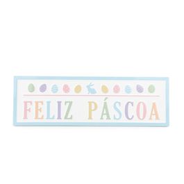 Quadro Decorativo Feliz Páscoa Ovos Colorido (Quadrinhos)