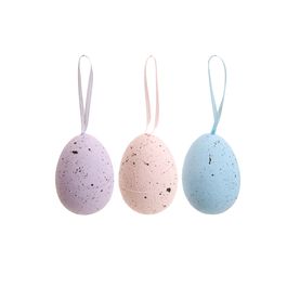 Ovos Decorativos Cor Roxo/Rosa/Azul Jogo Sortido Com 6 Peças (Mini Ovos)