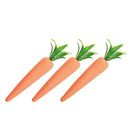 Cenoura Decorativa Cor Laranja/Verde Jogo Com 3 Peças (Cenouras)