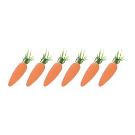 Cenoura Decorativa Cor Laranja/Verde Jogo Com 6 Peças (Cenouras)