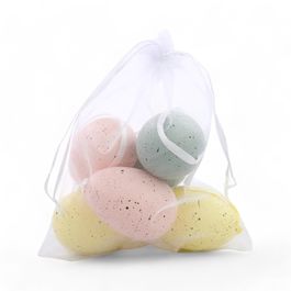 Ovo Decorativo Saco Org Pata Sortido Colorido Jogo Com 6 Peças (Mini Ovos)