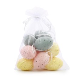 Ovo Decorativo Saco Org Galinha Sortido Colorido Jogo Com 9 Peças (Mini Ovos)