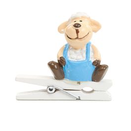 Prendedor Ovelha Cor Azul Jogo Com 6 Peças (Adesivos E Prendedores)