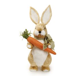 Coelho Decorativo Com Laço E Cenoura Cor Marrom/Cor Laranja (Banoffee)