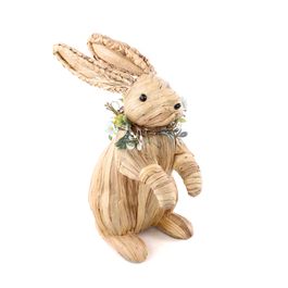 Coelho Decorativo Em Pé Com Arranjo Cor Marrom (Pão De Mel)