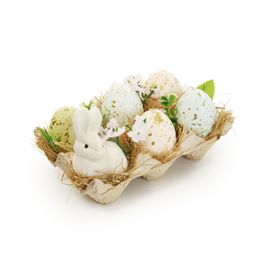 Cartela Ovos Decorativos Com Folhas Cor Rosa/Azul/Verde (Mini Ovos)