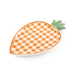 Prato Decorativo Cenoura (G) Cor Laranja/Branco (Carrot)