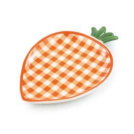 Prato Decorativo Cenoura (P) Cor Laranja/Branco (Carrot)
